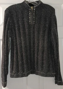 Woolrich Womens Onyx Heather Long Sleeve Sweater 1/4 Zip Size M - Picture 1 of 5