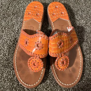 Jack Rogers Navajo Coral Orange Sandals Size 5 - Picture 1 of 13