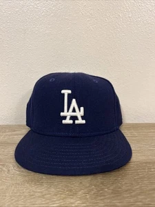 Vtg 90s Los Angeles Dodgers New Era 5950 Fitted Hat 7 1/4 MLB Blue Pro Model Cap - Imagen 1 de 13