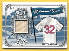 2021 Leaf Lumber Nickname Fame Navy Blue Steve Carlton Game Used Bat Relic #3/3