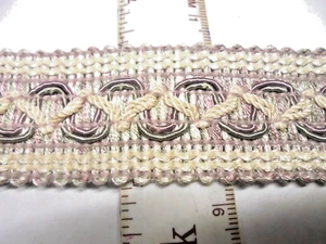 9 yds X 1.25" BRAID CONSO TRIM 021940 W04 Beige-Celery-Grape-Empress Trim - Picture 1 of 3
