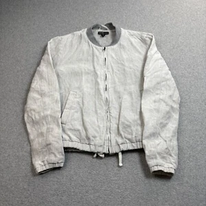 James Perse Flax Jacket Woman 2 Gray Full Zip Moto Bomber Quiet Luxury Capsule - Picture 1 of 10