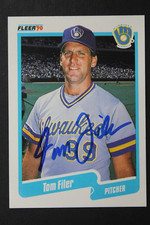 Tom Filer Milwaukee Brewers Autographed 1990 Fleer #322 Signed Baseball Card