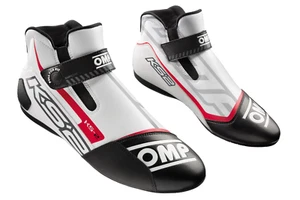 OMP KS2 KS-2 KARTING BOOTS WHITE - LEATHER / KART RACE TRACK DAYS KARTING - - Picture 1 of 3