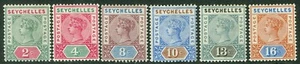 SG 9-14 Seychelles 1890-92. 2c-16c set of 6. Lightly mounted mint CAT £85 - Picture 1 of 1