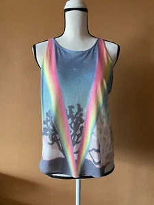 NWT Wildfox Multicolor Cotton Blend Sleeveless Tank Top Size Medium - Picture 1 of 6