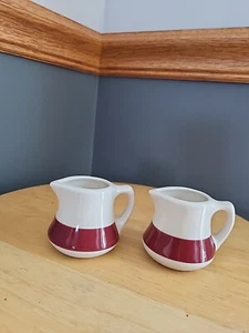 Homer Laughlin Mauve Band Restaurant Geschirr Milchkännchen Persönliches Set 2 ~ 2" - Bild 1 von 10