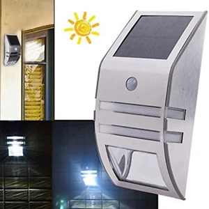 Luz de pared de jardín inalámbrica PIR sensor de movimiento LED con energía solar patio exterior - Imagen 1 de 9