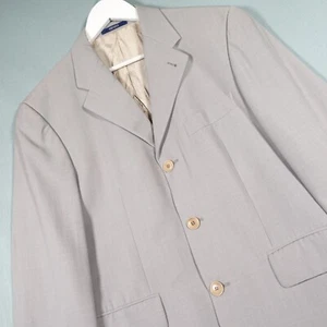 Vintage Kenzo Homme Blazer Mens 48 Grey Wool Blend Jacket Pattern Suit Italian - Picture 1 of 22