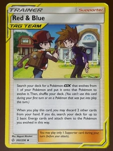 Red & Blue Tag Team 202/236 S&M Cosmic Eclipse Pokemon Card TCG NM - Picture 1 of 2