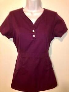 KOI by Kathy Peterson ladies XS Violet Plum PURPLE s/s Nurse Scrubs Uniform top
