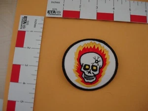 Motorcycle Vintage Patch Skull with fire - Picture 1 of 3