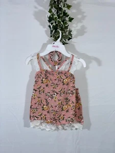 Girl's Little Lass 3 pieces set Ruffle Tank and Short with hear band Pink size 4 - Picture 1 of 4