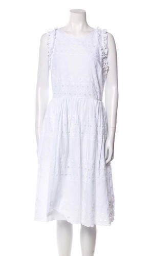 Abito donna Kate Spade bianco floreale occhielli aderente e svasato senza maniche $279 99