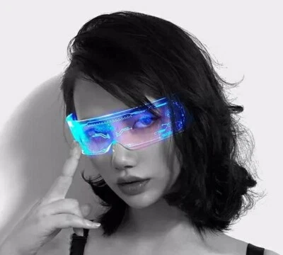 Gafas LED Parasol Colorido 7 Colores Juegos con disfraces Futurista Fiesta Caja Noche Foto 1 de 4
