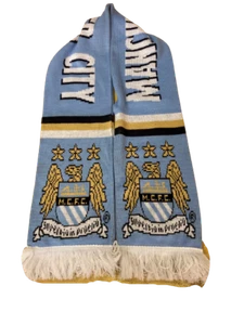 Manchester City F.C Bufanda de fútbol azul blanco 100% acrílico Escudo oficial - Imagen 1 de 1