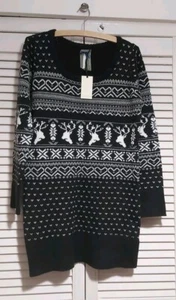 Debenham's Christmas Womens ParChristm Novelty Knitted Tunic Jumper, used Once - Picture 1 of 3
