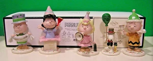LENOX PEANUTS HAPPY NEW YEAR 5 piece Set Snoopy Linus Lucy NEW in BOX with COA - Picture 1 of 4