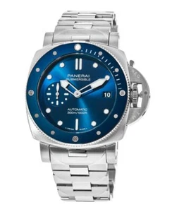 New Panerai Submersible Blu Notte Automatic Blue Dial Steel Men's Watch PAM01068 - Afbeelding 1 van 1