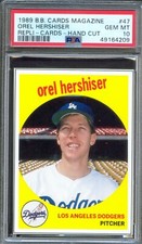 1989 Baseball Cards Magazine Repli-Card #47 OREL HERSHISER Dodgers PSA 10 GEM