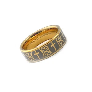 Anillo de boda cruzado de carburo de tungsteno de 8 mm para hombre - Imagen 1 de 2