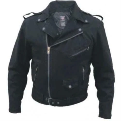 Chaqueta de motocicleta de mezclilla negra plateada para hombre Foto 1 de 1