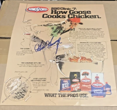 GOOSE GOSSAGE NEW YORK YANKEES SIGNED AUTOGRAPHED 8x10 KINGSFORD AD FLYER PAGE - Image 1 of 3
