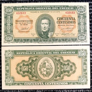 URUGUAY 50 CENTESIMOS 1939 Banknote World Paper Money UNC Currency Bill Note - Picture 1 of 1