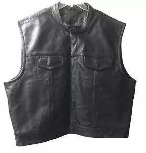 XELEMENT ADVANCED MOTORCYCLE GEAR MEN'S LEATHER BIKER VEST SIZE 5X - Picture 1 of 11