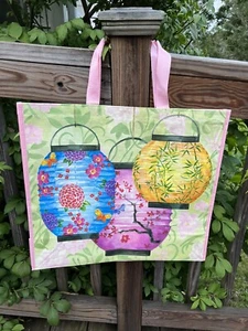 New Home Goods Japanese Chinese Asian Oriental Lanterns LARGE Shopping Bag🌸 - Picture 1 of 12