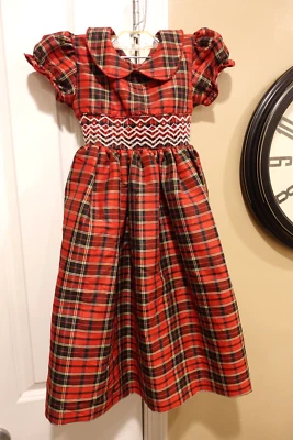 Niñas Vestido Marmellata Calado Rojo Cuadros Talla 6x Foto 1 de 4