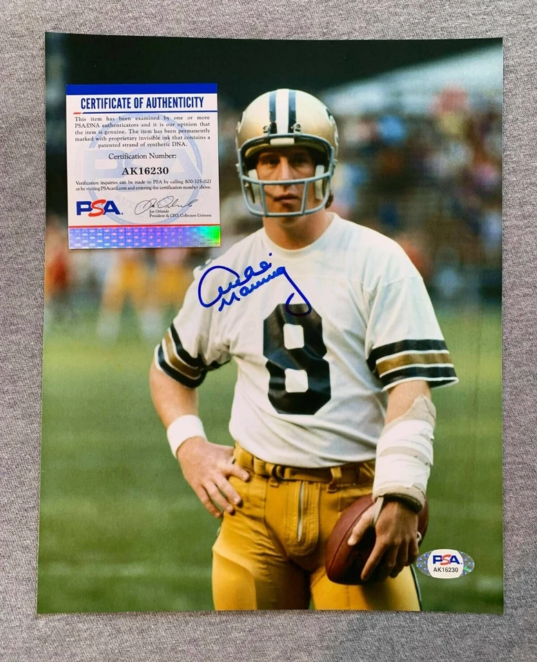 NEW ORLEANS SAINTS- ARCHIE MANNING AUTOGRAPH 8x10 PORTRAIT PHOTO PSA/DNA AK16230 - Image 1 of 1