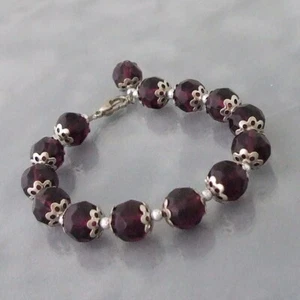 PULSERA CUENTAS CRISTAL MORADO - Imagen 1 de 3