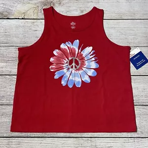 Girls Patriotic Flower Tank Size XL (14-16). NWT! Red, White, Blue. Casual - Picture 1 of 5