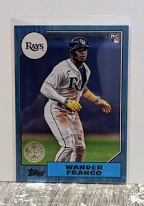 2022 Topps Wander Franco Blue 1987 Retro SP Rookie RC #87TBU-48 Tampa Bay Rays - Picture 1 of 6