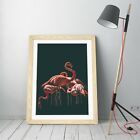 FLAMINGOS CANVAS WALL ART FLOAT EFFECT/FRAME/PICTURE/POSTER PRINT- BLACK PINK