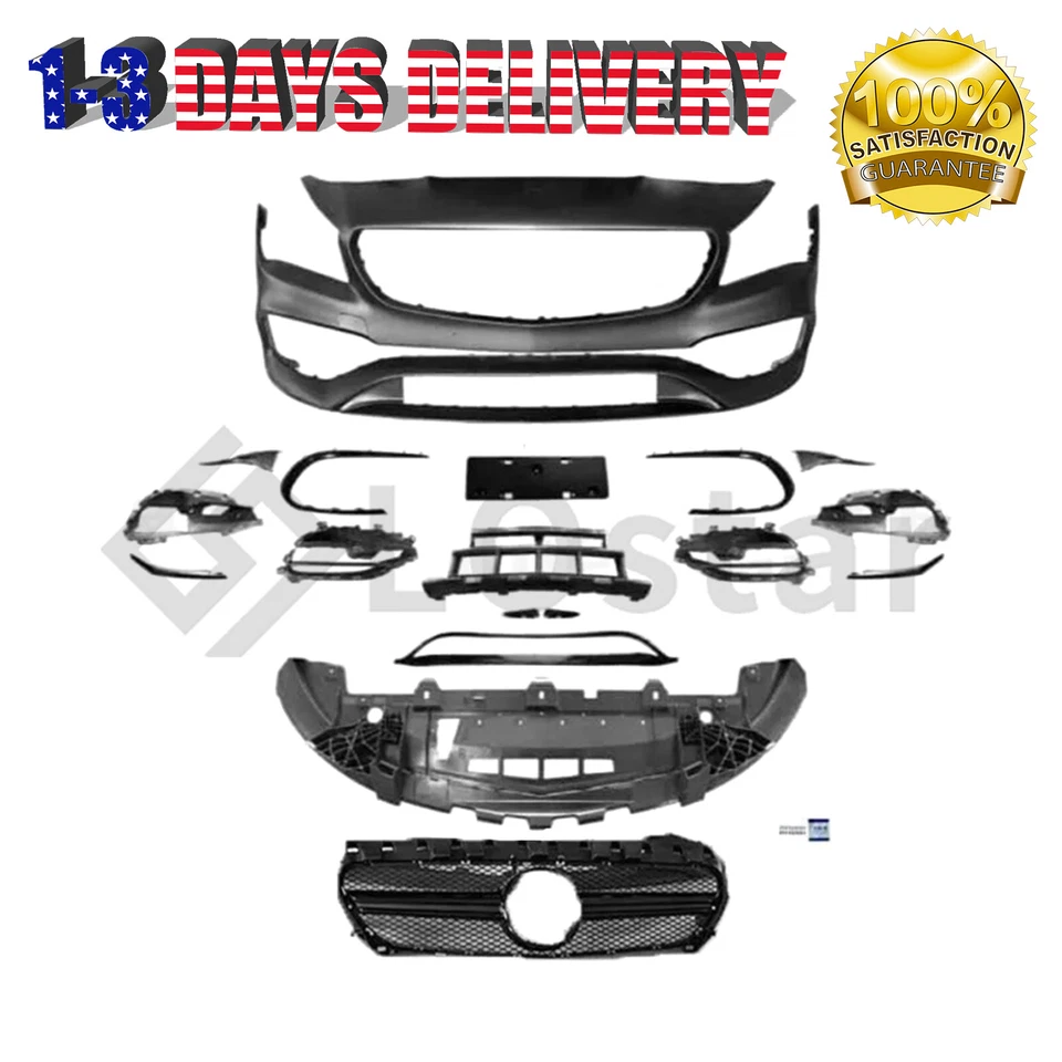 Front Bumper Cover kit For 2013-2019 Mercedes Benz W117 CLA Conversion to CLA 45 Foto 1 de 4