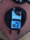 15m XLR - XLR 3 Pin DMX Cable Black Rubber Cable PA Signal Microphones Band DJ