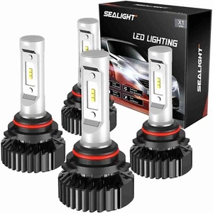 SEALIGHT® X1 9005/HB3 9006/HB4 120W 6000K White IP67 LED Headlight Bulbs 2 Pairs - Picture 1 of 6
