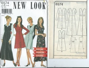 New Look 6574 sewing pattern DRESS or JUMPER in 2 lengths sew sizes 8~18 UNCUT - Picture 1 of 1