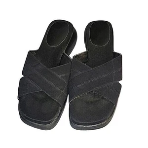 MOOTSIES TOOTSIES sandali neri comodi incrociati antiscivolo ammortizzati 9,5 m casual - Foto 1 di 6