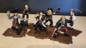 Disney Interlocking 6 Pirates of the Caribbean 3" Figures Plastic Jack Sparrow  - Picture 1 of 8