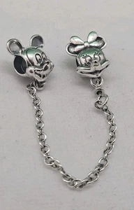 Pandora X Disney Mickey Minnie Mouse Kopf Sicherheitskette Charm 925ale - Bild 1 von 8