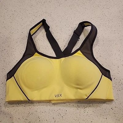 Sujetador deportivo Victoria's Secret VSX amarillo atletismo entrenamiento sin cables talla 32B Foto 1 de 3