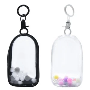 2pcs Display Case Box Clear Figure With Keychain Portable Pvc Small Doll Bags - Picture 1 of 8
