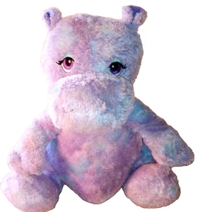 Build A Bear Purple Blue Tye Dye Plush Hippo 12" Stuffed Animal Hippopotamus - Picture 1 of 5