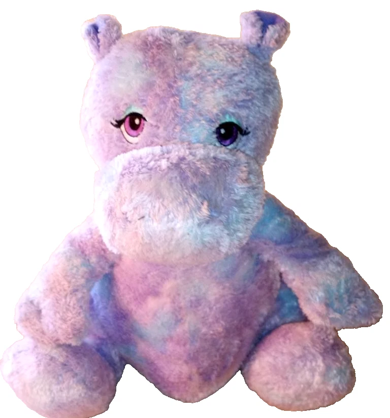 Build A Bear Purple Blue Tye Dye Plush Hippo 12" Stuffed Animal Hippopotamus - Image 1 of 4