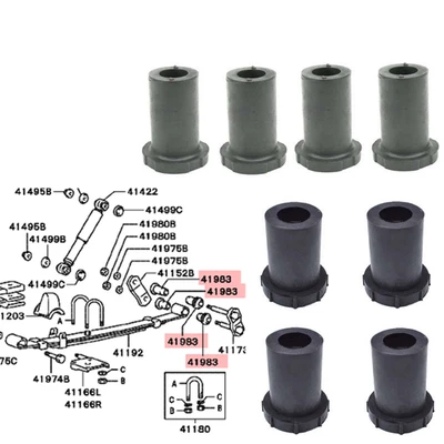 8X Rear SUSP Spring Bushing for Mitsubishi Pajero Montero Sport L200 L300 L400 - Изображение 1 из 4
