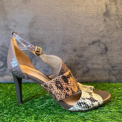 Sandalias de tacón alto con tiras y estampado de serpiente Antonio Melani para mujer talla 8,5 M Foto 1 de 4