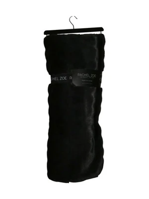 Rachel Zoe HEAVY Faux Fur Throw Blanket Black Mink Super Soft Striped Design NWT - Image 1 of 4